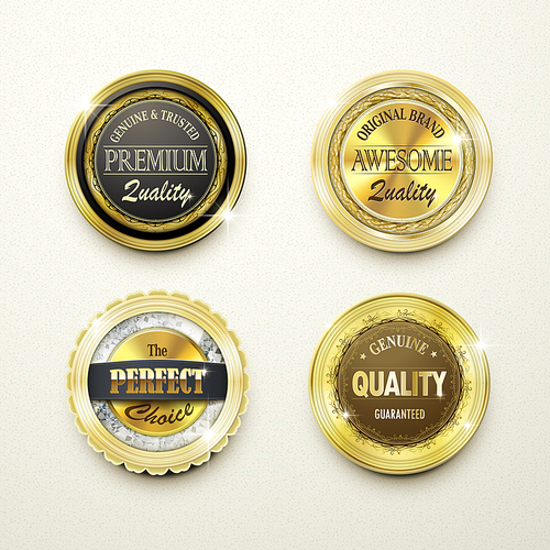 premium quality gorgeous golden labels collection over beige