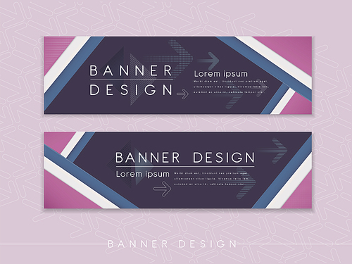 modern banner template design in purple and blue