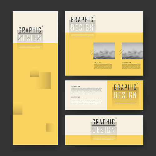 elegant banner template design with blurred scenery in beige and yellow