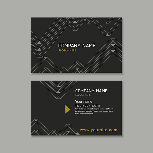 elegant business card design template with triangle elements