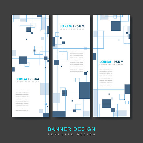 simplicity banner template design set  with squares elements