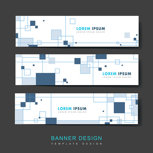 simplicity banner template design set  with squares elements