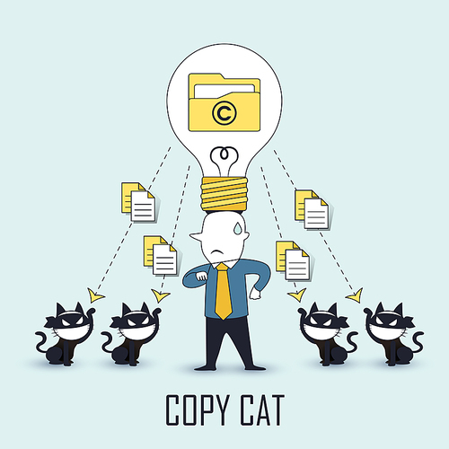 copycat concept: data be stolen by others in line style