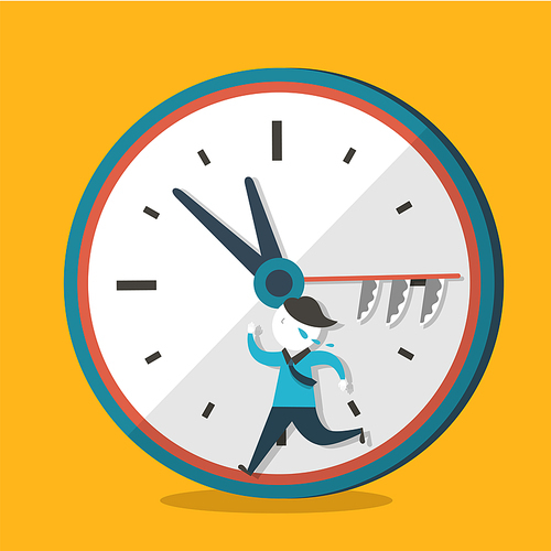 flat design vector illustration concept of hurry up