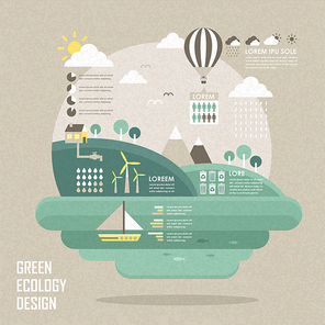 flat design concept for green ecology graphic