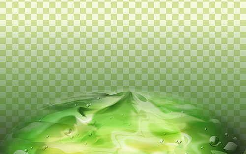 green shiny gel element, isolated transparent background, 3d illustration