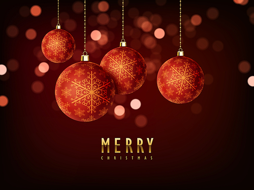 gorgeous Merry Christmas background design with baubles elements
