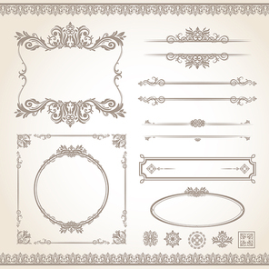 classic old style vector vintage frame set