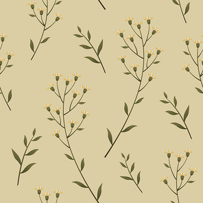 elegant seamless flower pattern over beige background