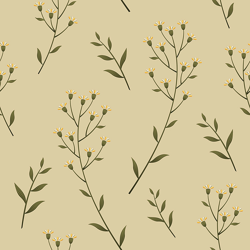 elegant seamless flower pattern over beige background