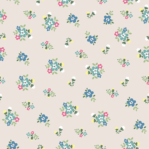 seamless tiny cute blue flower pattern background