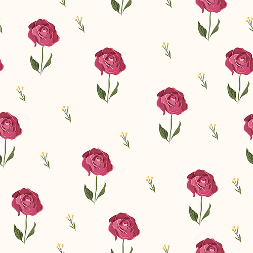 elegant rose seamless pattern background over white