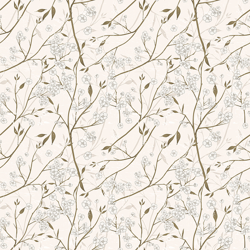 elegant floral seamless pattern over beige background