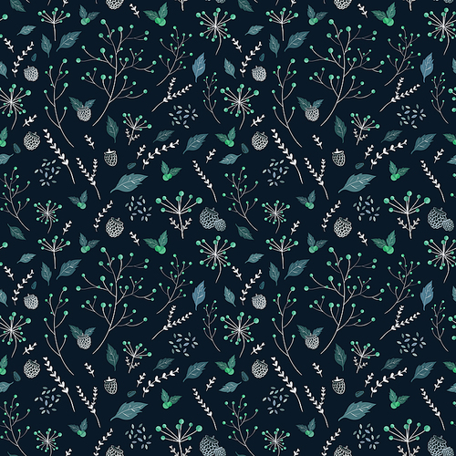 seamless pattern with  elements over blue background