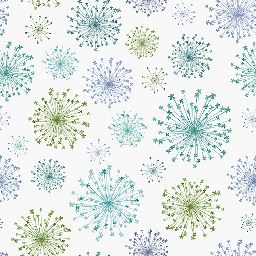 seamless radial flower pattern over white background