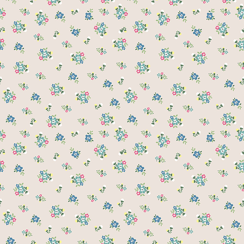 seamless tiny cute blue flower pattern background