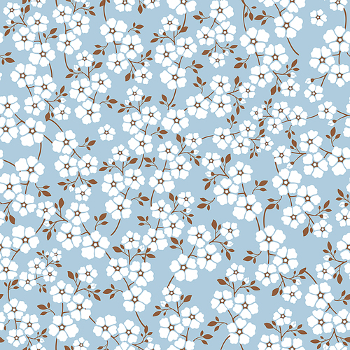 lovely floral seamless pattern background over blue