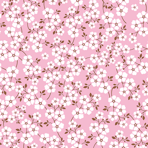 lovely floral seamless pattern background over pink