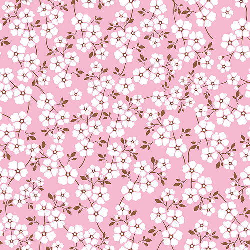 lovely floral seamless pattern background over pink