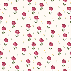 elegant rose seamless pattern background over white