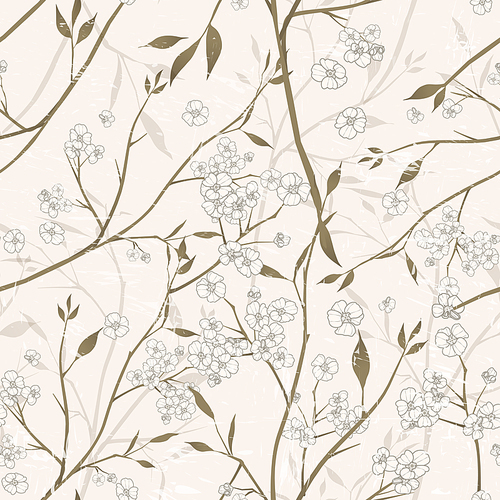 elegant floral seamless pattern over beige background