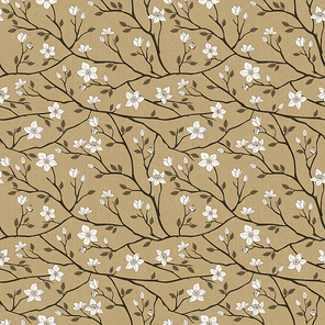 elegant spring vintage seamless pattern over brown background