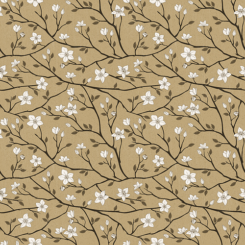 elegant spring vintage seamless pattern over brown background