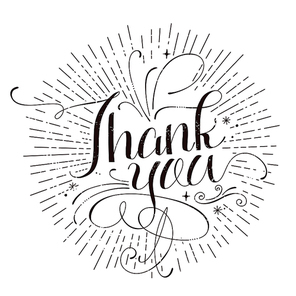 lovely Thank you calligraphy design in monochrome