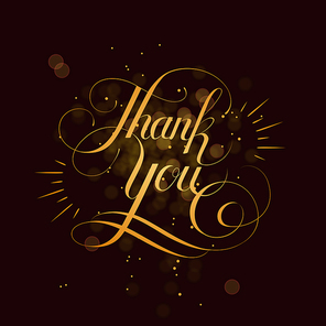 Thank You decorative calligraphy design over blurred background