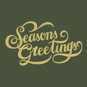 retro seasons greetings calligraphy with decorative line