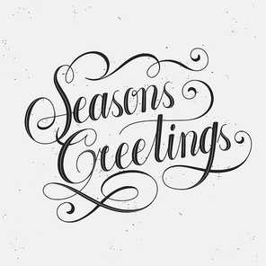 retro seasons greetings calligraphy with decorative line