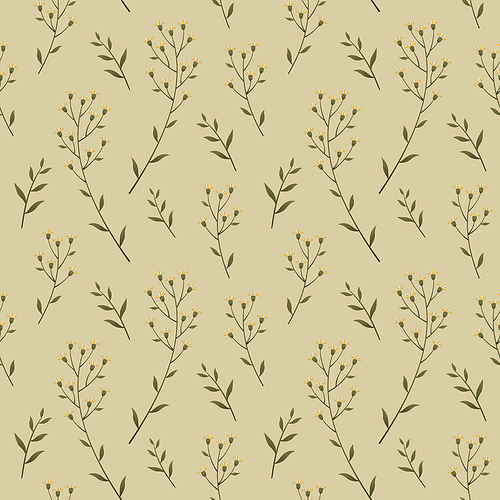 elegant seamless flower pattern over beige background