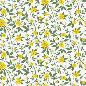 seamless floral background with small yellow flowers