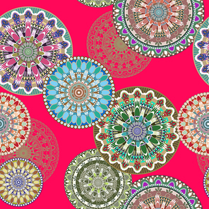 ornate floral seamless texture in colorful style