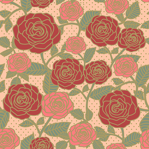 elegant seamless floral pattern with roses over lovely background