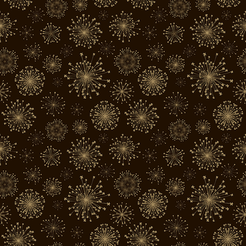 seamless radial flower pattern over brown background