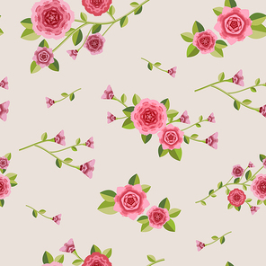 graceful seamless floral pattern over pink background