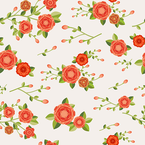 graceful seamless floral pattern over white background