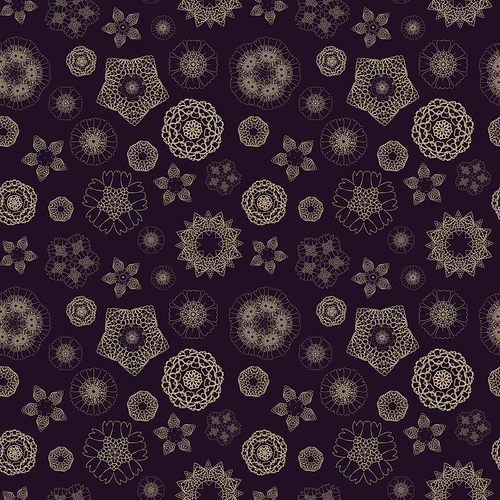 elegant geometric floral seamless pattern over red background