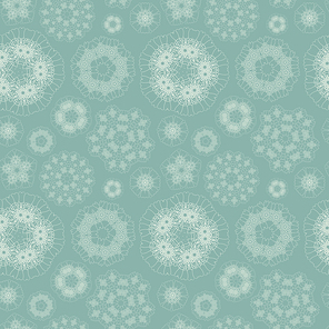 elegant geometric floral seamless pattern over blue background