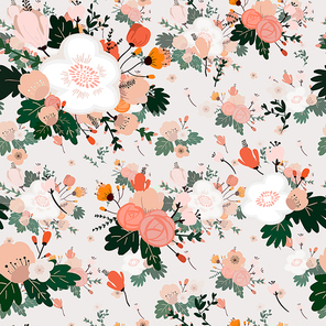 lovely flower seamless pattern over white background