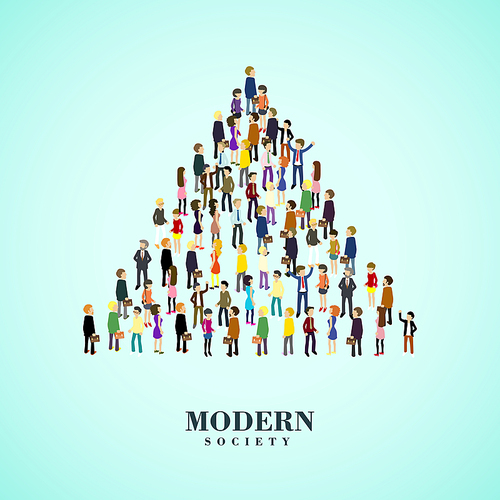 modern society concept in flat 3d isometric graphic