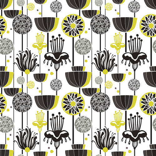 lovely seamless pattern in doodle style over white