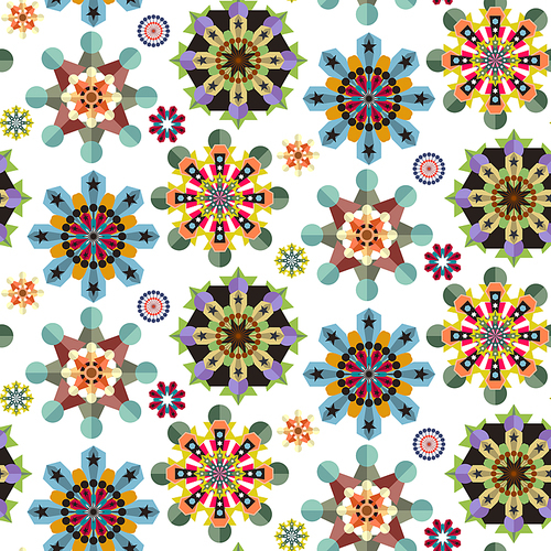 colorful floral seamless pattern background in flat design