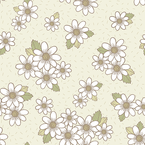 adorable flower seamless pattern over beige background