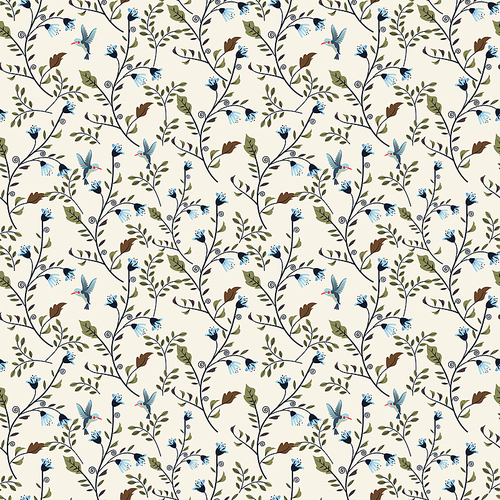 colorful adorable seamless floral pattern over beige background