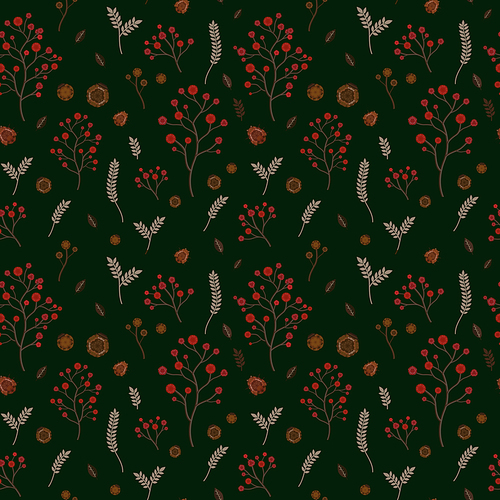 adorable floral seamless pattern over black background