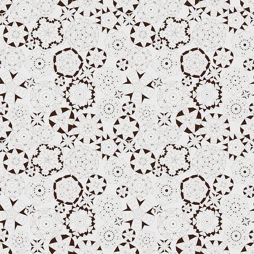 elegant geometric floral seamless pattern over grey background