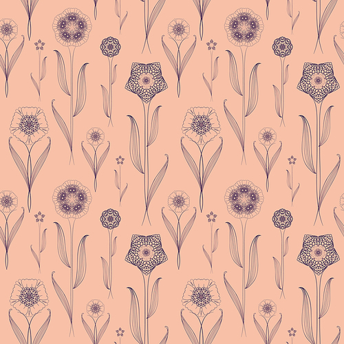 delicate seamless floral pattern background over pink