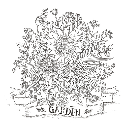 splendid flower coloring page in exquisite style